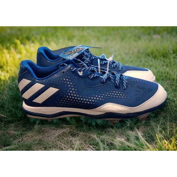 Adidas PowerAlley 4 Baseball Cleats Mens 13 Blue & White Ortholite Soles Q16487 - Picture 3 of 7
